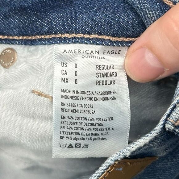 NWT American Eagle AEO Relaxed Mom Jeans Dark‎ Dreams Denim Size 0 / 25 Regular - Picture 6 of 11